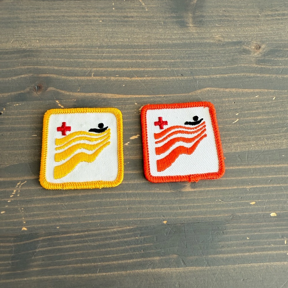 2 x vintage swimming patches